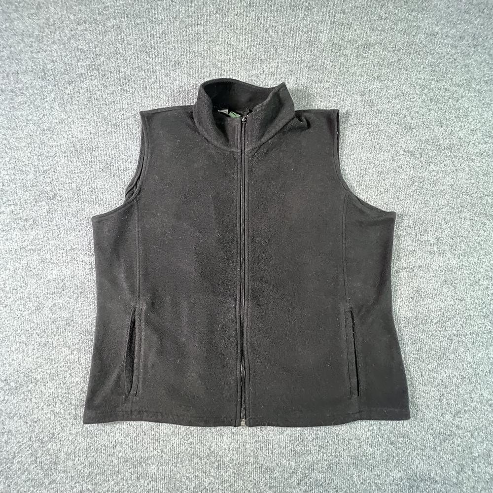 Woolrich Fleece Vest Jacket Women's XL Black Outdoor Travel Streetwear Full-Zip
